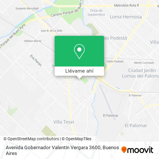 Mapa de Avenida Gobernador Valentín Vergara 3600