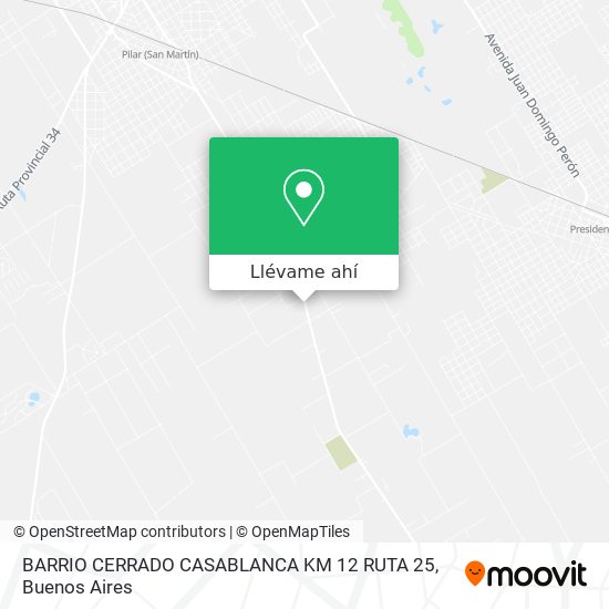 Mapa de BARRIO CERRADO CASABLANCA   KM 12 RUTA 25