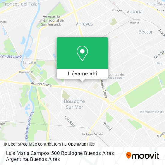 Mapa de Luis Maria Campos 500  Boulogne  Buenos Aires  Argentina