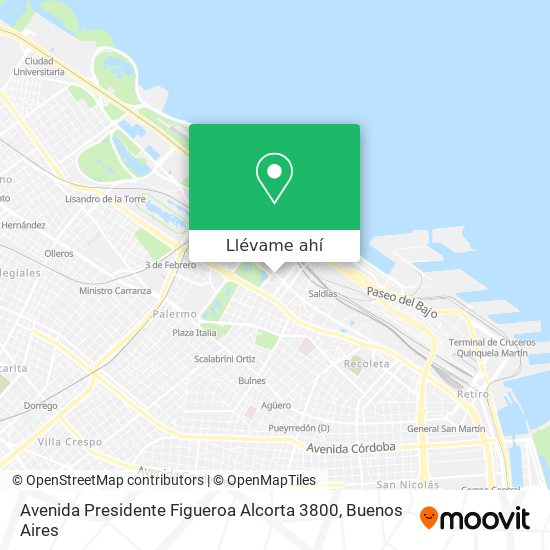 Mapa de Avenida Presidente Figueroa Alcorta 3800