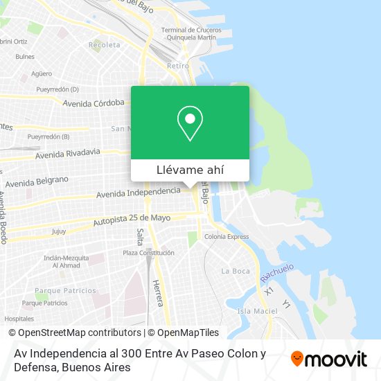 Mapa de Av  Independencia al 300  Entre Av  Paseo Colon y Defensa