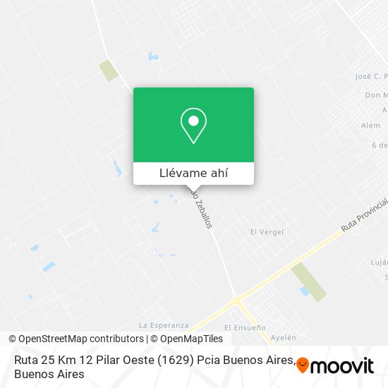 Mapa de Ruta 25 Km  12   Pilar Oeste (1629) Pcia  Buenos Aires