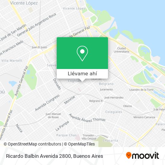 Mapa de Ricardo Balbín Avenida  2800