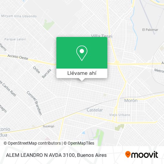 Mapa de ALEM  LEANDRO N   AVDA  3100