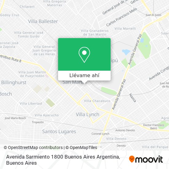 Mapa de Avenida Sarmiento 1800  Buenos Aires  Argentina