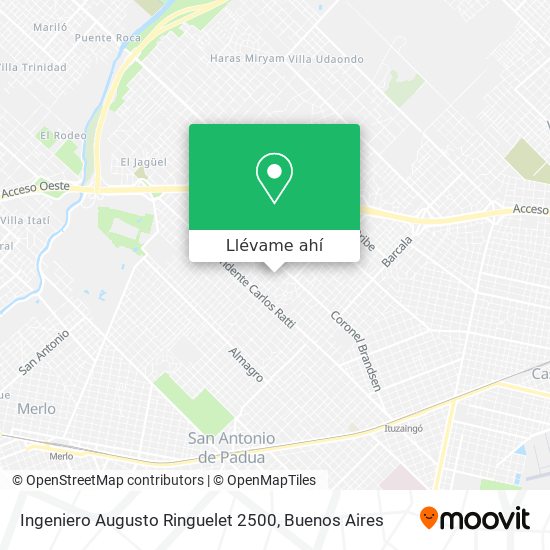 Mapa de Ingeniero Augusto Ringuelet 2500