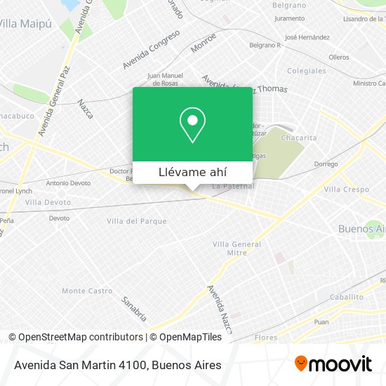 Mapa de Avenida San Martin 4100
