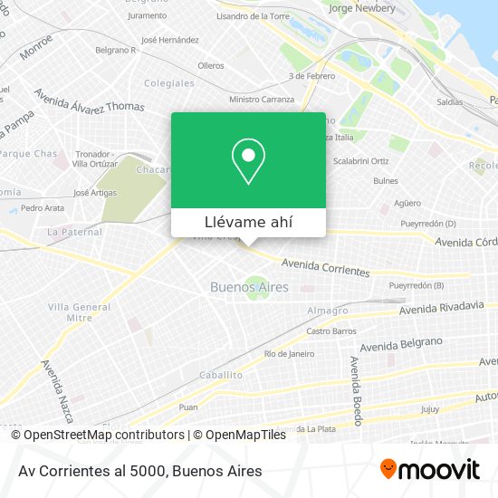 Mapa de Av  Corrientes al 5000