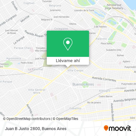 Mapa de Juan B  Justo 2800