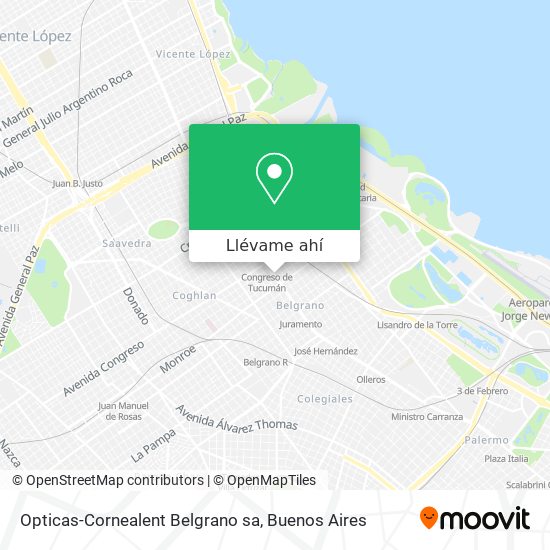 Mapa de Opticas-Cornealent Belgrano sa