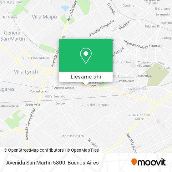 Mapa de Avenida San Martín 5800