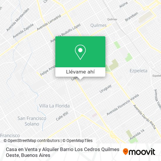 Mapa de Casa en Venta y Alquiler Barrio Los Cedros Quilmes Oeste