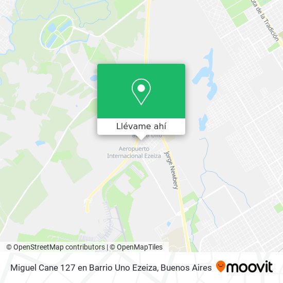 Mapa de Miguel Cane 127 en Barrio Uno  Ezeiza