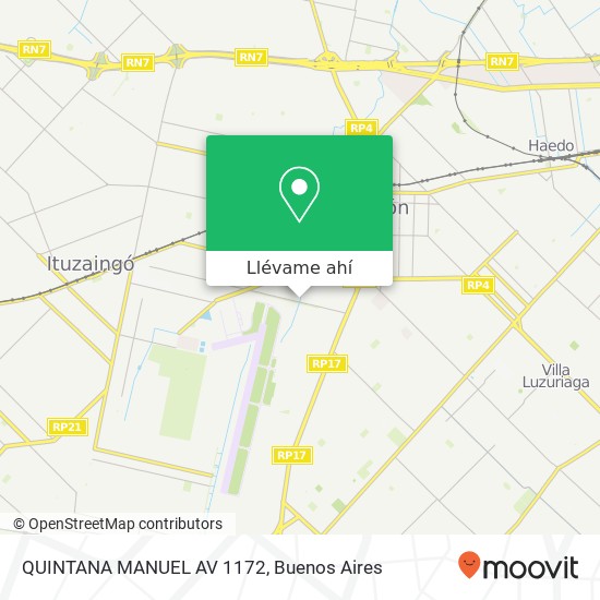 Mapa de QUINTANA  MANUEL  AV  1172