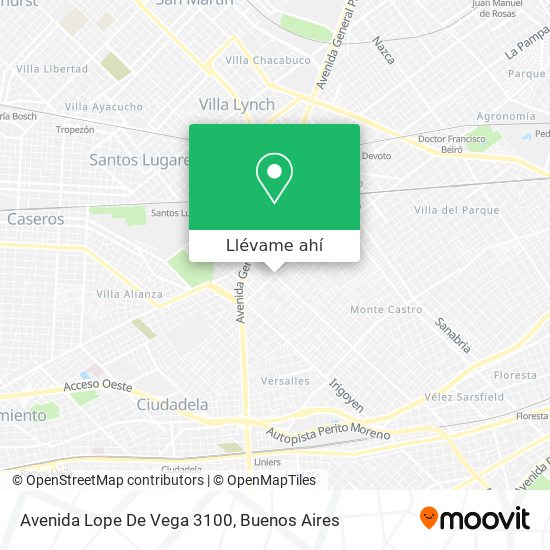 Mapa de Avenida Lope De Vega 3100