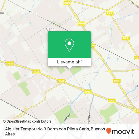 Mapa de Alquiler Temporario 3 Dorm con Pileta Garin