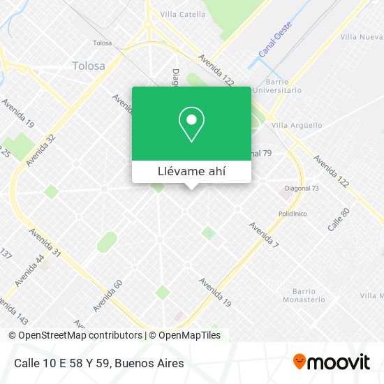 Mapa de Calle 10 E 58 Y 59