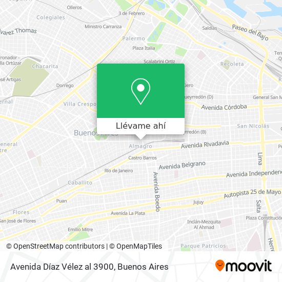 Mapa de Avenida Díaz Vélez al 3900