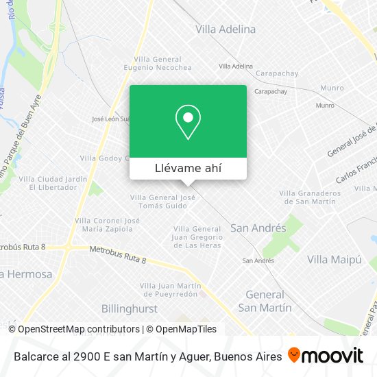 Mapa de Balcarce al 2900 E san Martín y Aguer