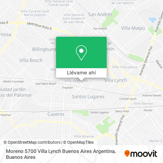Mapa de Moreno 5700  Villa Lynch  Buenos Aires  Argentina