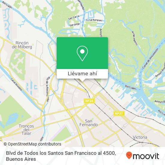 Mapa de Blvd  de Todos los Santos  San Francisco al 4500