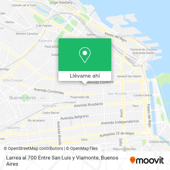 Mapa de Larrea al 700 Entre San Luis y Viamonte