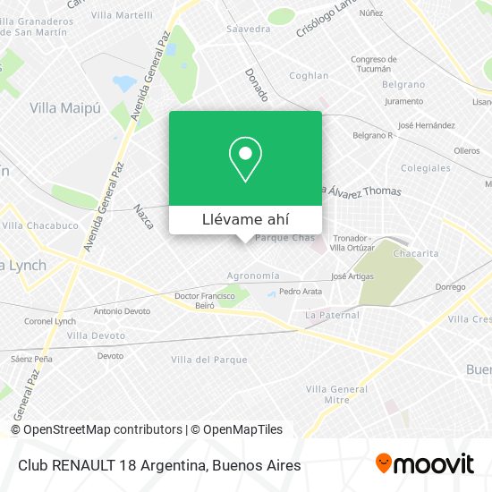 Cómo llegar a Club RENAULT 18 Argentina en Distrito Federal en Colectivo,  Tren o Subte?