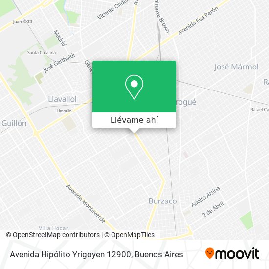 Mapa de Avenida Hipólito Yrigoyen 12900
