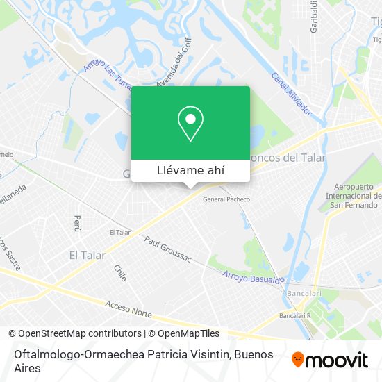 Mapa de Oftalmologo-Ormaechea Patricia Visintin