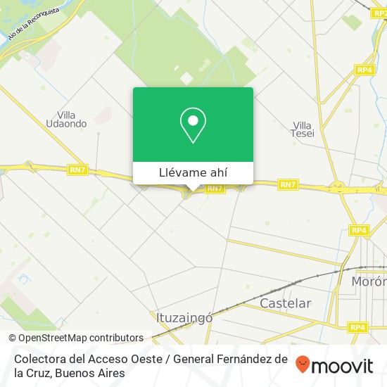 Mapa de Colectora del Acceso Oeste / General Fernández de la Cruz