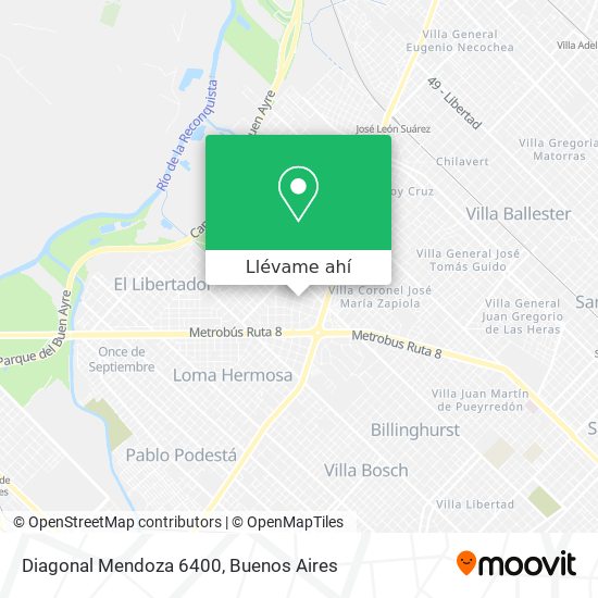 Mapa de Diagonal Mendoza 6400