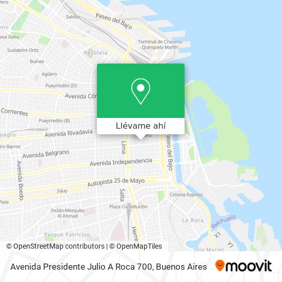 Mapa de Avenida Presidente Julio A  Roca 700