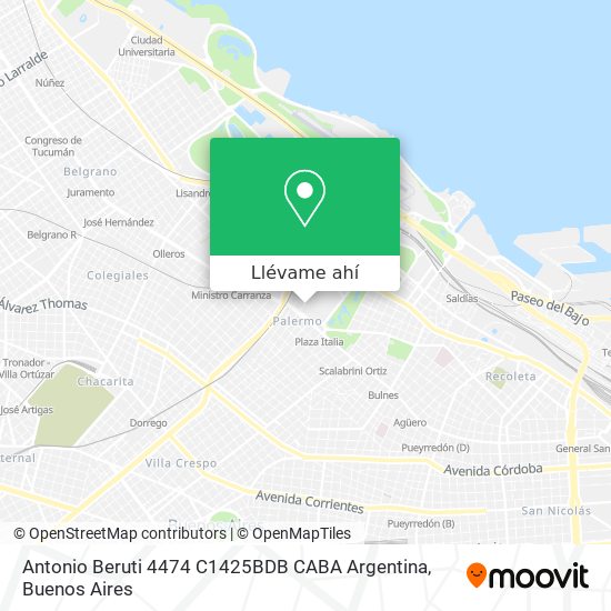 Mapa de Antonio Beruti 4474  C1425BDB CABA  Argentina