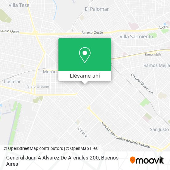 Mapa de General Juan A Alvarez De Arenales 200