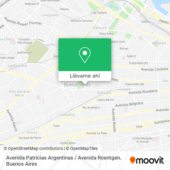 Mapa de Avenida Patricias Argentinas / Avenida Roentgen