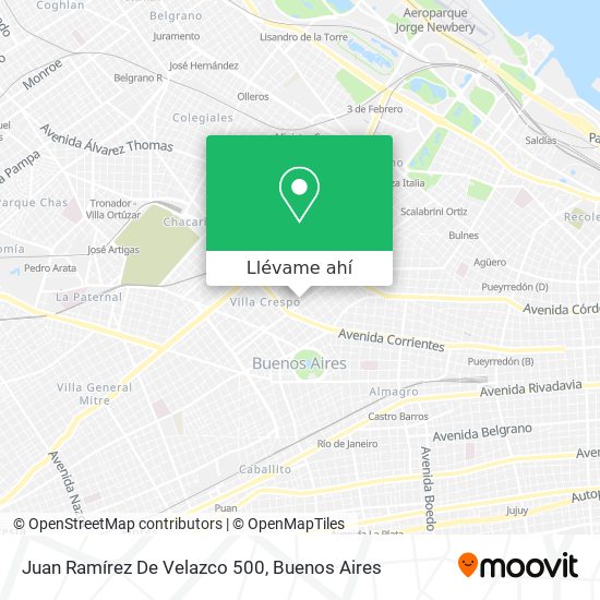 Mapa de Juan Ramírez De Velazco 500
