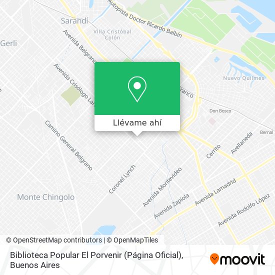 Mapa de Biblioteca Popular El Porvenir (Página Oficial)