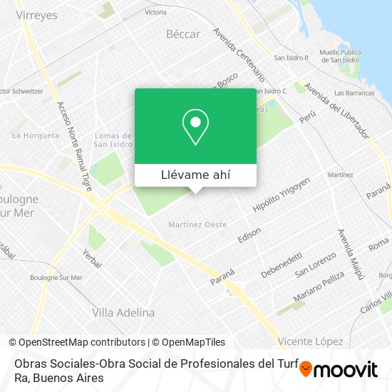 Mapa de Obras Sociales-Obra Social de Profesionales del Turf Ra