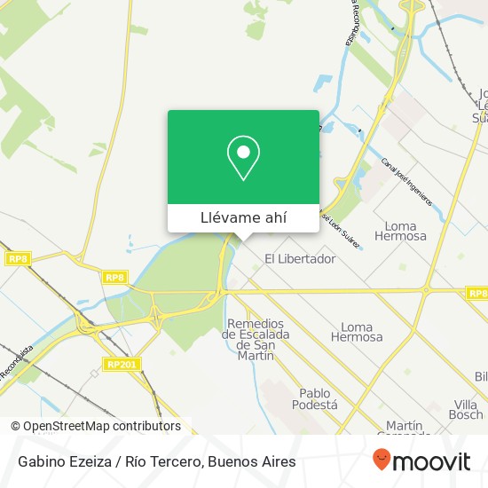 Mapa de Gabino Ezeiza / Río Tercero