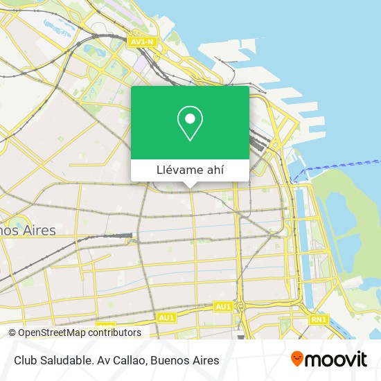 Mapa de Club Saludable. Av Callao