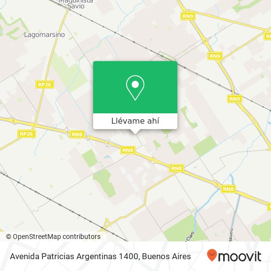 Mapa de Avenida Patricias Argentinas 1400