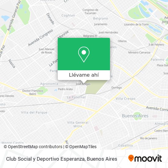 Mapa de Club Social y Deportivo Esperanza
