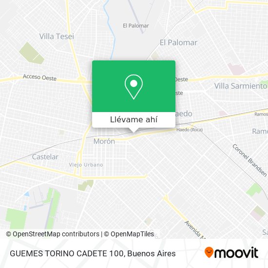 Mapa de GUEMES TORINO  CADETE 100