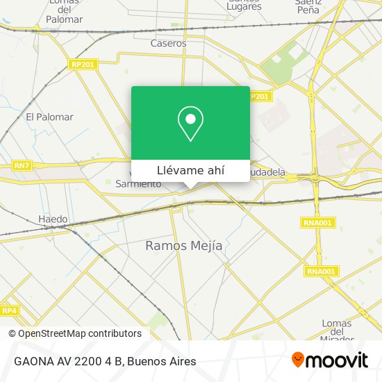 Mapa de GAONA  AV 2200 4 B