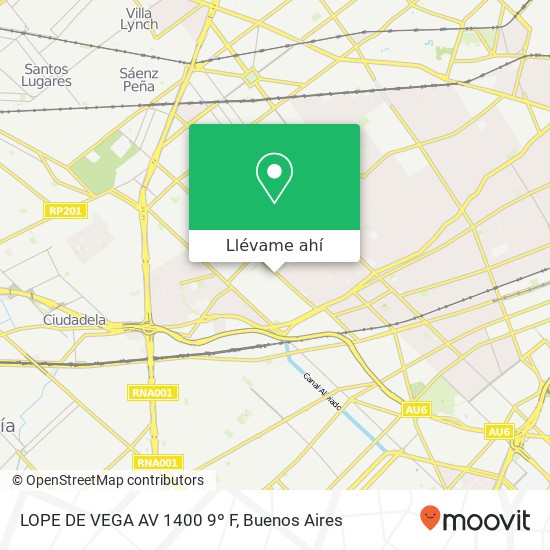 Mapa de LOPE DE VEGA  AV 1400 9º F