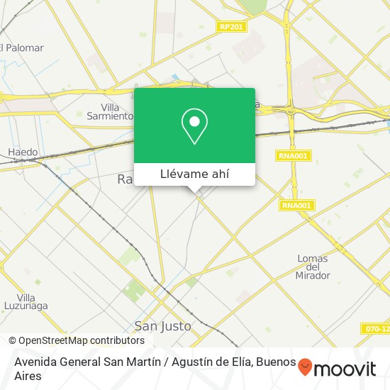 Mapa de Avenida General San Martín / Agustín de Elía