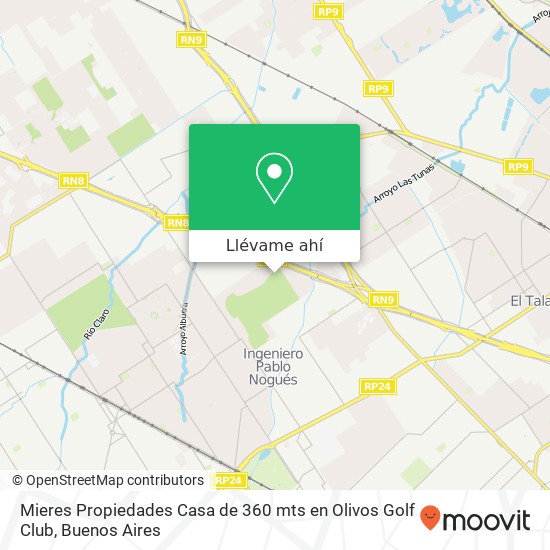 Mapa de Mieres Propiedades   Casa de 360 mts en Olivos Golf Club