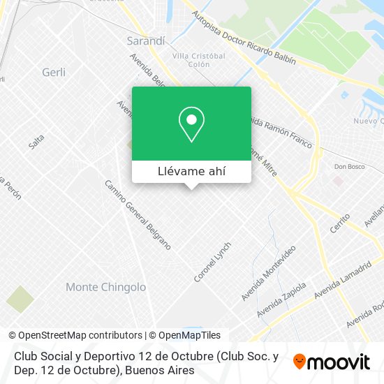 Mapa de Club Social y Deportivo 12 de Octubre (Club Soc. y Dep. 12 de Octubre)