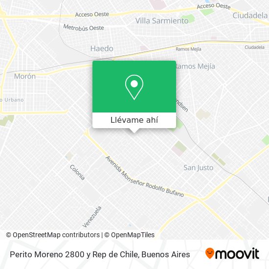 Mapa de Perito Moreno 2800 y Rep  de Chile