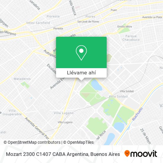 Mapa de Mozart 2300  C1407 CABA  Argentina